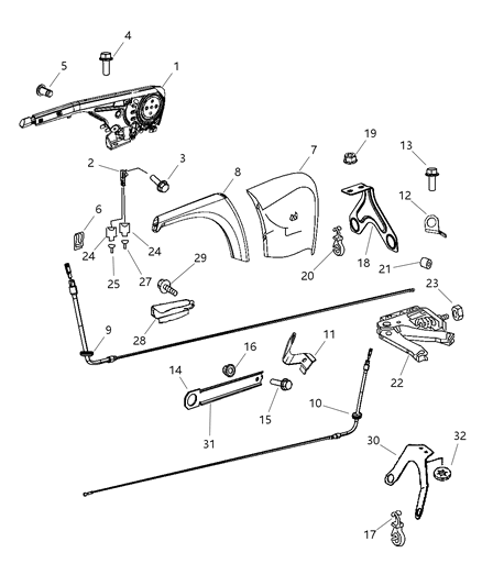 2009 Dodge Sprinter 3500  Brake Cable-Parking Brake Diagram for 68013780AA
