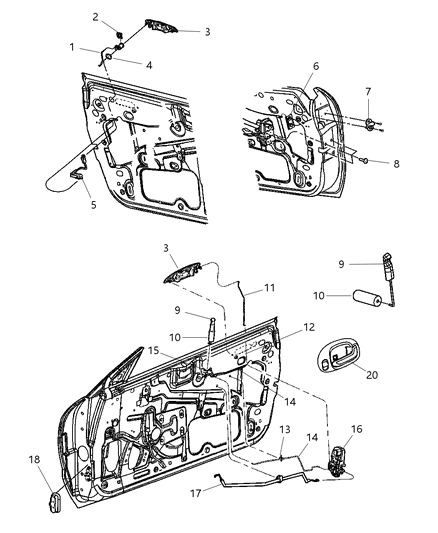2006 Chrysler Sebring  Front Door Latch Diagram for 4880049AH