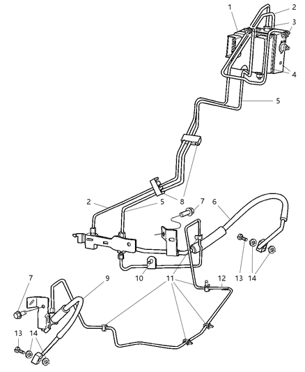 2005 Dodge Ram 1500  Line-Brake Diagram for 52010234AC