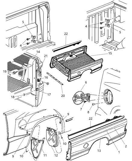 2011 Dodge Dakota  Seal-Body Side Diagram for 55112076AA