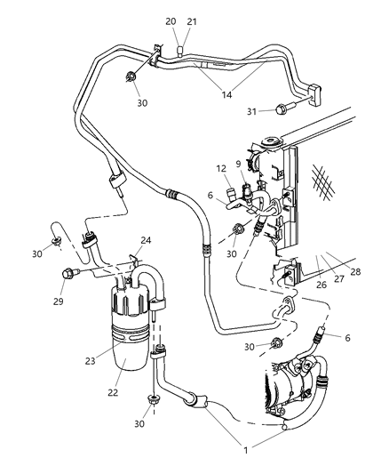 2007 Dodge Caliber  Line-A/C Suction And Liquid Diagram for 5058152AC