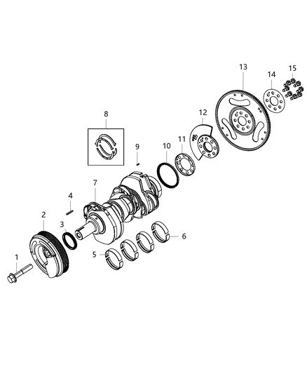 2018 Jeep Grand Cherokee  Seal-CRANKSHAFT Oil Diagram for 68148406AA