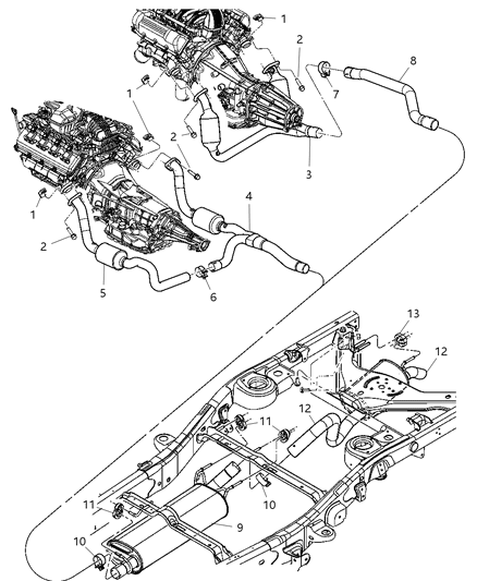 2007 Dodge Durango  Exhaust-Exhaust Diagram for 52855840AA