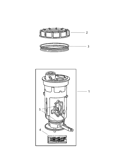 1999 Dodge Dakota  Fuel Pump Module/Level Unit Diagram for 5012273AA