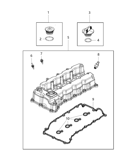 2020 Jeep Cherokee  Valve-PCV Diagram for 68333854AA