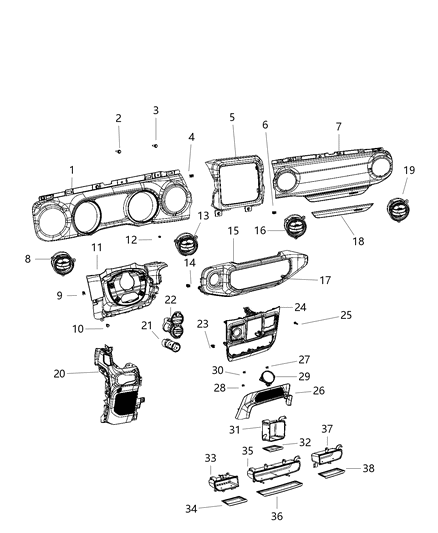 2020 Jeep Wrangler  Speaker-TWEETER Diagram for 68283368AA