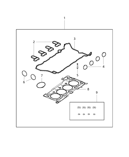 2020 Jeep Wrangler  Gasket-Cylinder Head Cover Diagram for 5048234AA
