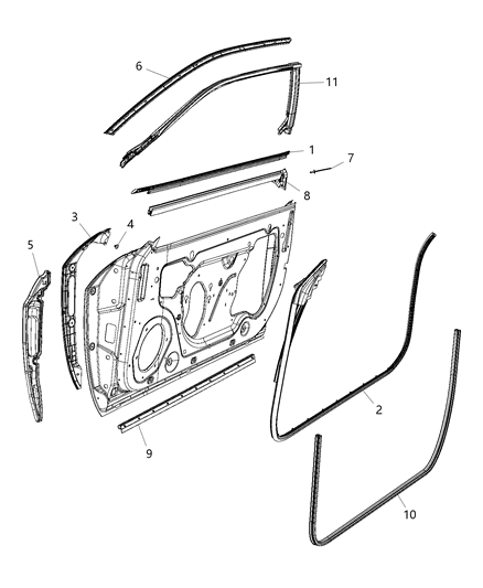 2019 Dodge Challenger  Strip-Body Side Diagram for 5160346AA