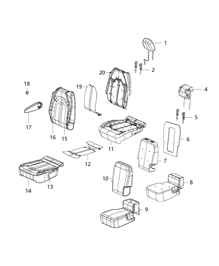 2020 Chrysler Pacifica  Sleeve-HEADREST Diagram for 5RN60DX9AD