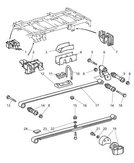 2005 Dodge Sprinter 2500 JOUNCE Bumper Diagram for 5118762AA