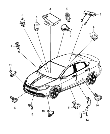 2016 Dodge Dart  Sensor-Pressure Diagram for 56038925AA