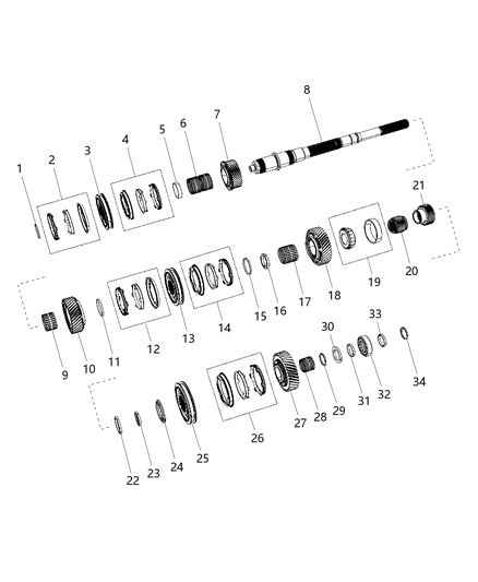 2014 Dodge Challenger  Gear-Reverse Diagram for 68199045AA