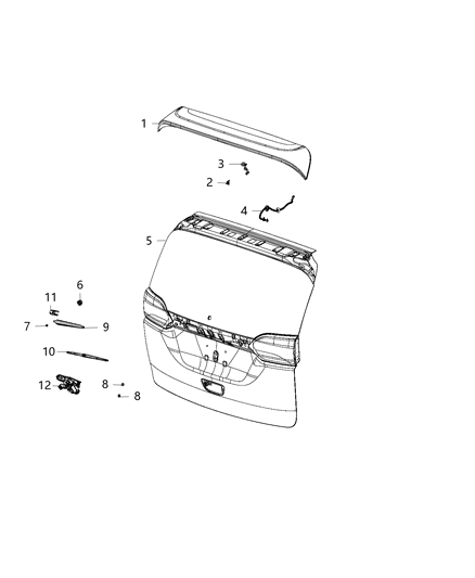 2018 Chrysler Pacifica  Arm-Rear WIPER Diagram for 68197110AA