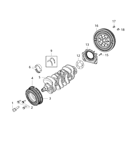 2015 Dodge Dart  Cover-CRANKSHAFT Rear Oil Diagram for 4893267AB