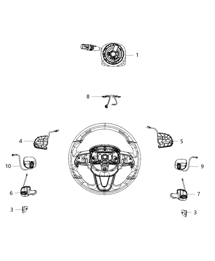 2018 Dodge Durango  Steering Column Module Diagram for 6NE96DX9AA
