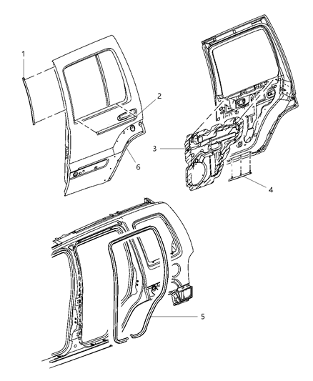 2007 Jeep Liberty  WEATHERSTRIP-Full Door To Body Diagram for 55360964AB