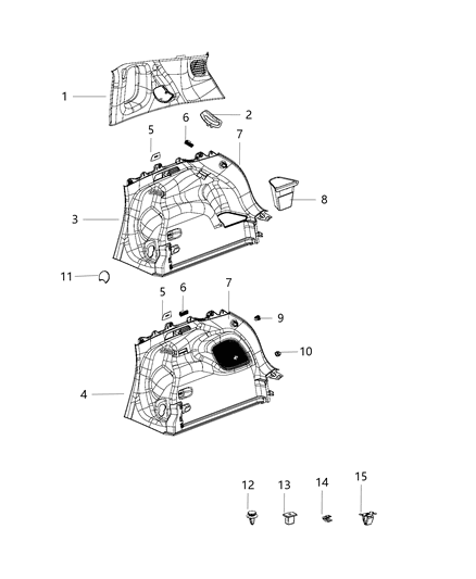 2019 Jeep Compass Support-Quarter Trim Diagram for 6MB14DX9AB