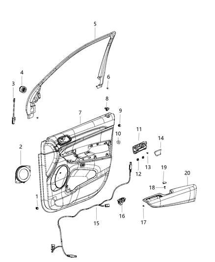2021 Dodge Durango Cover-Release Handle Bezel Diagram for 6CX24DX9AB