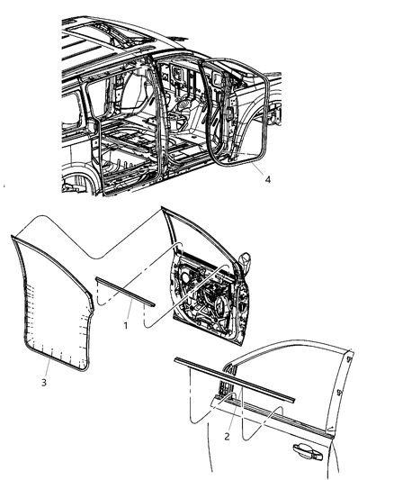 2016 Chrysler Town & Country  WEATHERSTRIP-Front Door Mounted Diagram for 4894984AC