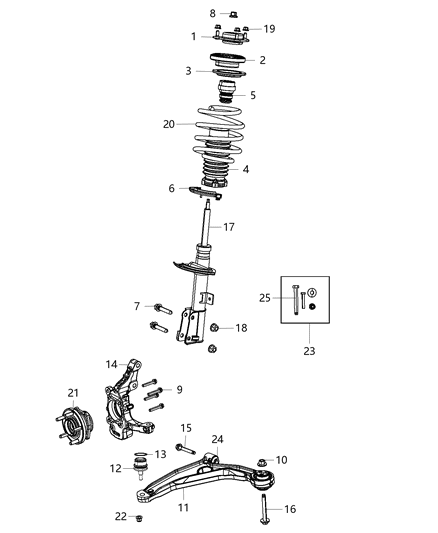 2011 Dodge Journey  Control Arm Replaces Diagram for 4766423AA
