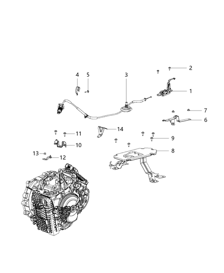 2016 Chrysler 200  Handle-Parking Brake Diagram for 68102304AA