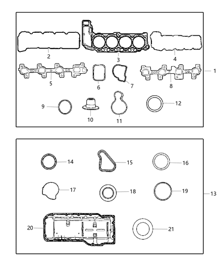 2007 Dodge Ram 1500  Gasket-Exhaust Manifold Diagram for 53034030AC