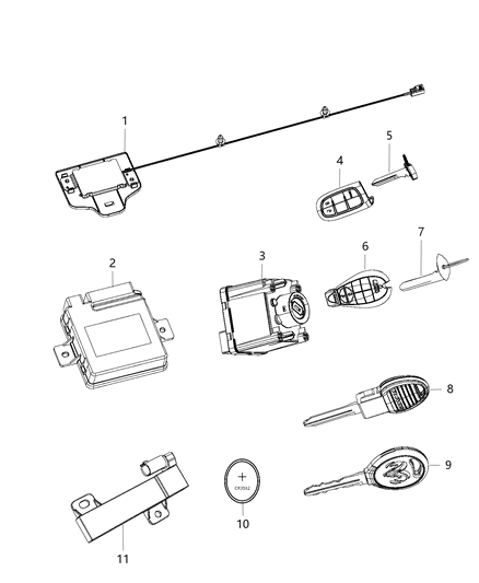 2014 Ram 1500  Key-Blank Diagram for 68093106AB