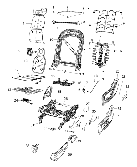 2019 Ram 1500  Pad-Seat Cushion Diagram for 68309557AB