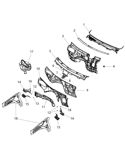 2013 Jeep Grand Cherokee  SILENCER-Dash Panel Diagram for 55315178AF