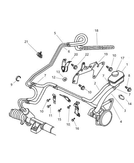 1997 Dodge Stratus  Reservoir-Power Steering Pump Diagram for 4764092