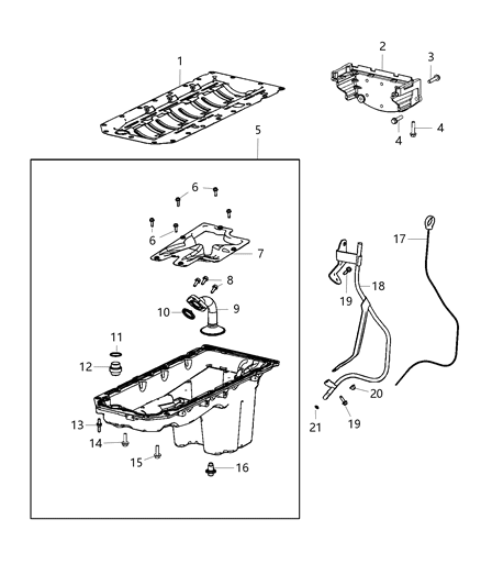 2021 Ram 1500  Oil Pick Up Tube Diagram for 53011378AB