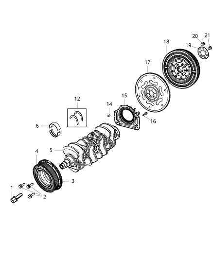 2019 Jeep Compass Bolt-HEXAGON FLANGE Head Diagram for 6511175AA