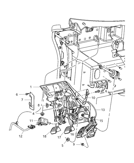 2006 Dodge Viper  Pad-Clutch Pedal Diagram for 5102046AB