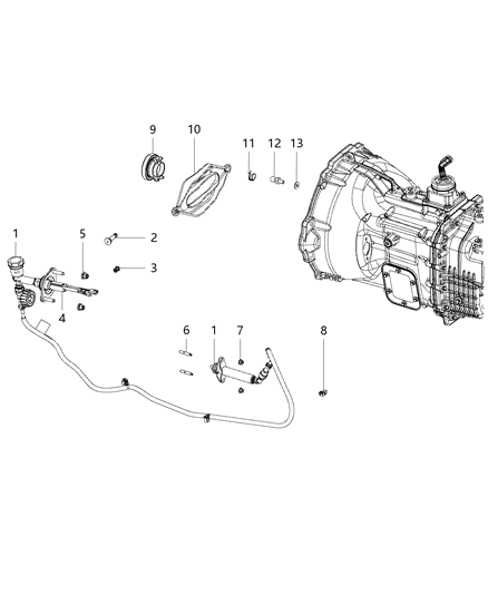 2018 Ram 3500  BUSHING-Hydraulic Clutch ACTUATOR Diagram for 4643448