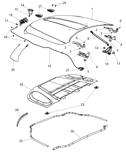 2019 Jeep Grand Cherokee SILENCER-Hood Diagram for 68088724AD