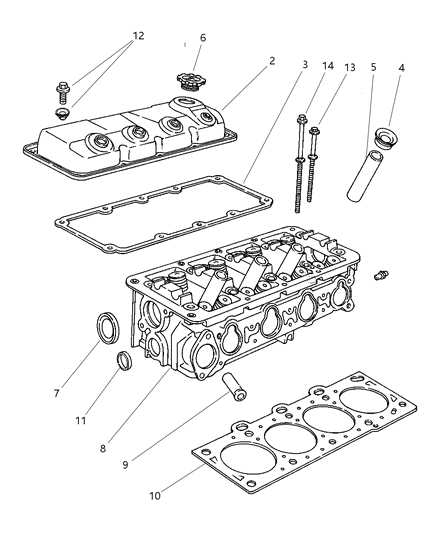 2000 Dodge Neon  Gasket Pkg-Cylinder Head Diagram for 5014127AA