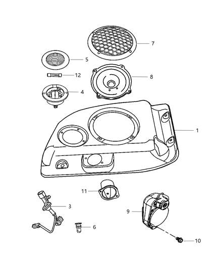 2006 Jeep Wrangler  Lens-Dome Lamp Diagram for 56047115AA
