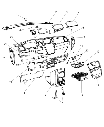 2014 Chrysler Town & Country  Grommet Diagram for 68089127AA