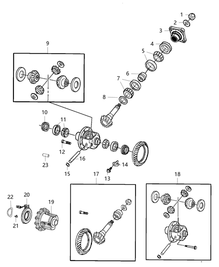 2014 Ram 2500  Bearing-Differential Side Diagram for 68158421AA