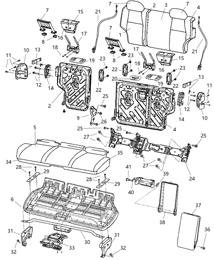 2007 Jeep Grand Cherokee  Latch-Seat Diagram for 5139664AA