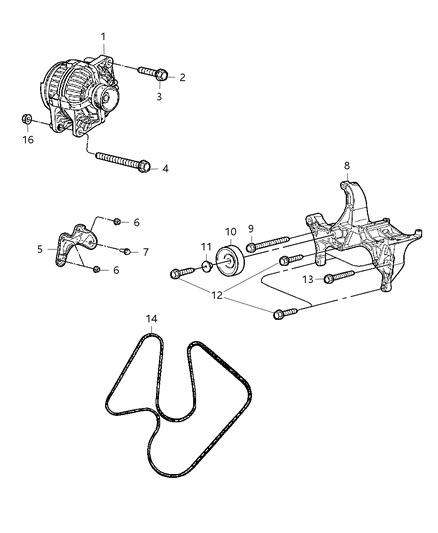 2003 Dodge Ram 1500  ALTERNATR Diagram for 56028697AA