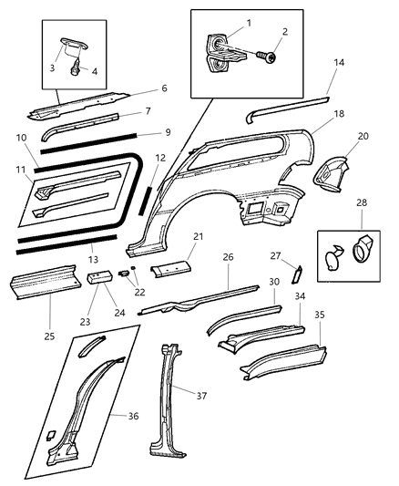 2000 Chrysler Grand Voyager Track-Sliding Door Diagram for 4717889AA