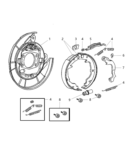2010 Dodge Caliber  ADJUSTER-Brake Shoe Diagram for 5191218AB