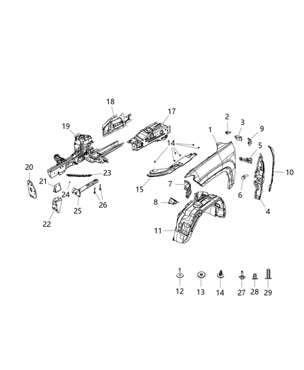 2019 Jeep Compass  STRUT-Brace Diagram for 68280347AC