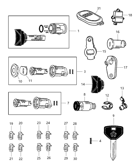 1997 Jeep Wrangler  Key-Blank Diagram for 4746316