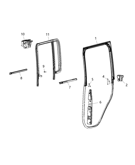 2021 Jeep Wrangler  Seal-C-Pillar Belt Body Side Diagram for 68272330AC