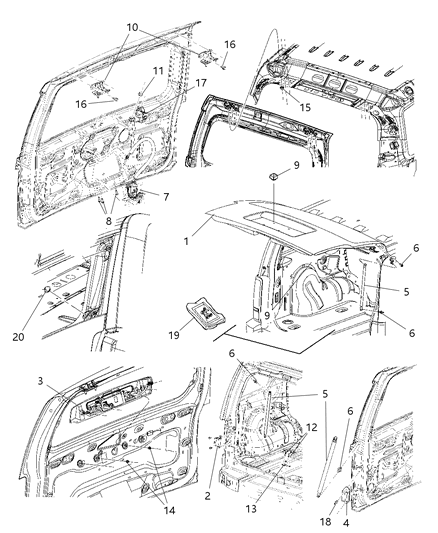 2008 Jeep Liberty  Bumper-Glass Diagram for 55399302AA