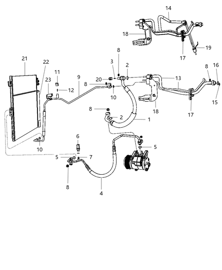 2014 Dodge Durango  Bracket-A/C Line Diagram for 68086131AA