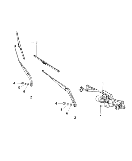 2020 Ram ProMaster 1500  Motor-Windshield WIPER Diagram for 4725998AE
