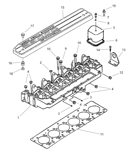 1998 Dodge Ram 2500  Screw-Cylinder Head Diagram for 4713838